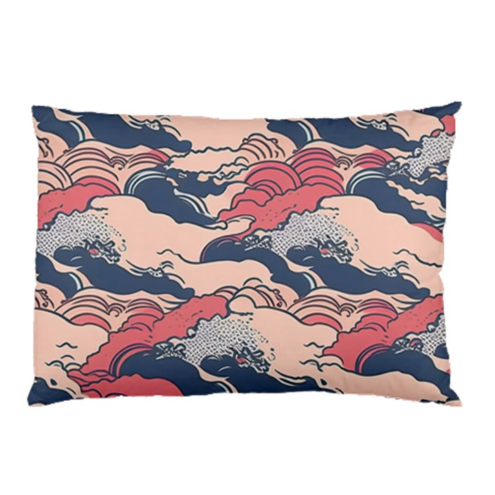 Waves Ocean Sea Water Pattern Rough Seas Digital Art Nature Nautical Pillow Case (Two Sides)