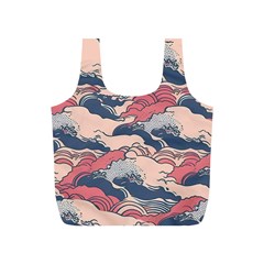 Waves Ocean Sea Water Pattern Rough Seas Digital Art Nature Nautical Full Print Recycle Bag (s) by Bedest