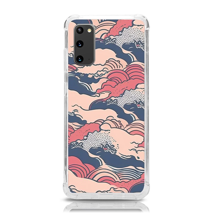 Waves Ocean Sea Water Pattern Rough Seas Digital Art Nature Nautical Samsung Galaxy S20 6.2 Inch TPU UV Case