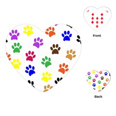 Pawprints Paw Prints Paw Animal Playing Cards Single Design (heart)