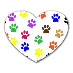 Pawprints Paw Prints Paw Animal Heart Mousepad by Apen