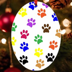 Pawprints Paw Prints Paw Animal Uv Print Acrylic Ornament Oval