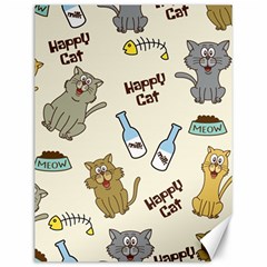 Happy Cats Pattern Background Canvas 12  X 16  by Grandong