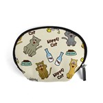 Happy Cats Pattern Background Accessory Pouch (Small) Front