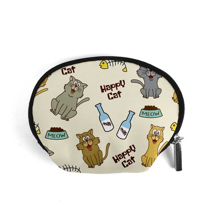 Happy Cats Pattern Background Accessory Pouch (Small)