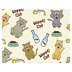 Happy Cats Pattern Background Two Sides Premium Plush Fleece Blanket (teen Size) by Grandong