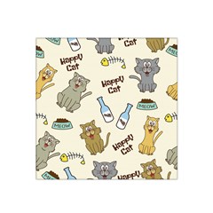 Happy Cats Pattern Background Satin Bandana Scarf 22  X 22  by Grandong