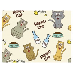 Happy Cats Pattern Background Two Sides Premium Plush Fleece Blanket (baby Size) by Grandong