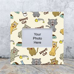 Happy Cats Pattern Background White Box Photo Frame 4  X 6  by Grandong