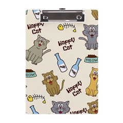 Happy Cats Pattern Background A5 Acrylic Clipboard by Grandong