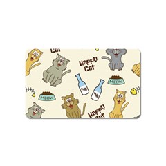 Happy Cats Pattern Background Magnet (name Card) by Grandong