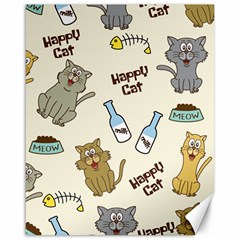 Happy Cats Pattern Background Canvas 16  X 20  by Grandong