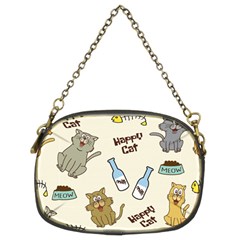 Happy Cats Pattern Background Chain Purse (two Sides) by Grandong