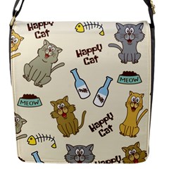 Happy Cats Pattern Background Flap Closure Messenger Bag (s) by Grandong