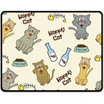 Happy Cats Pattern Background Two Sides Fleece Blanket (Medium) 58.8 x47.4  Blanket Front