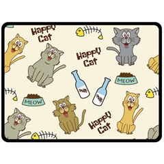 Happy Cats Pattern Background Two Sides Fleece Blanket (large) by Grandong