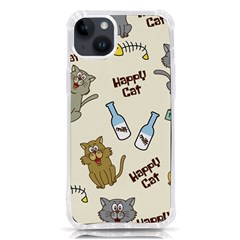 Happy Cats Pattern Background Iphone 14 Plus Tpu Uv Print Case by Grandong