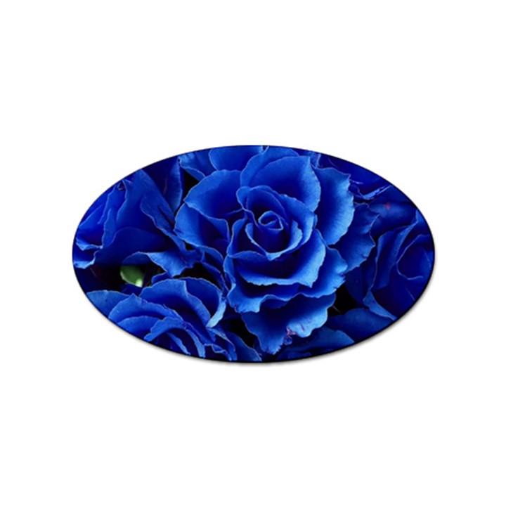 Blue Roses Flowers Plant Romance Blossom Bloom Nature Flora Petals Sticker (Oval)