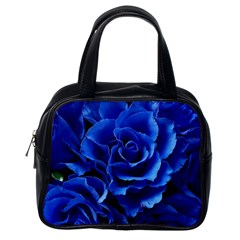 Blue Roses Flowers Plant Romance Blossom Bloom Nature Flora Petals Classic Handbag (one Side) by Proyonanggan