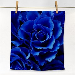 Blue Roses Flowers Plant Romance Blossom Bloom Nature Flora Petals Face Towel by Proyonanggan