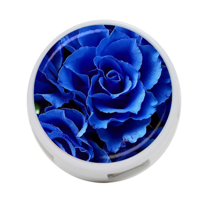 Blue Roses Flowers Plant Romance Blossom Bloom Nature Flora Petals 4-Port USB Hub (Two Sides)