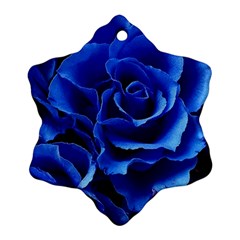 Blue Roses Flowers Plant Romance Blossom Bloom Nature Flora Petals Ornament (snowflake) by Proyonanggan