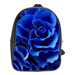 Blue Roses Flowers Plant Romance Blossom Bloom Nature Flora Petals School Bag (xl) by Proyonanggan