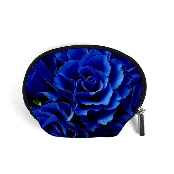 Blue Roses Flowers Plant Romance Blossom Bloom Nature Flora Petals Accessory Pouch (Small)