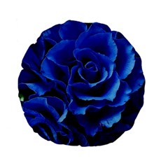 Blue Roses Flowers Plant Romance Blossom Bloom Nature Flora Petals Standard 15  Premium Flano Round Cushions by Proyonanggan