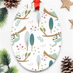 Pattern Sloth Woodland Ornament (oval)