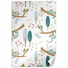 Pattern Sloth Woodland Canvas 24  X 36  by Hannah976