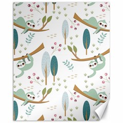 Pattern Sloth Woodland Canvas 11  X 14  by Hannah976