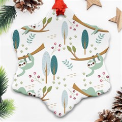 Pattern Sloth Woodland Ornament (snowflake)