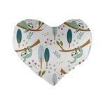 Pattern Sloth Woodland Standard 16  Premium Heart Shape Cushions Front