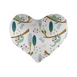 Pattern Sloth Woodland Standard 16  Premium Heart Shape Cushions Back