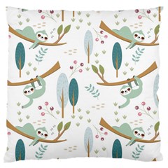 Pattern Sloth Woodland Standard Premium Plush Fleece Cushion Case (one Side) by Hannah976