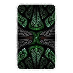 Fractal Green Black 3d Art Floral Pattern Memory Card Reader (rectangular) by Cemarart