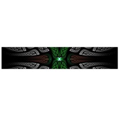 Fractal Green Black 3d Art Floral Pattern Large Premium Plush Fleece Scarf 