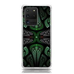 Fractal Green Black 3d Art Floral Pattern Samsung Galaxy S20 Ultra 6 9 Inch Tpu Uv Case by Cemarart