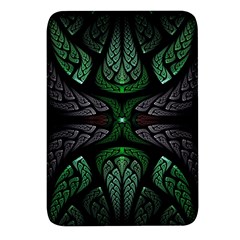 Fractal Green Black 3d Art Floral Pattern Rectangular Glass Fridge Magnet (4 Pack)