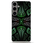 Fractal Green Black 3d Art Floral Pattern Samsung Galaxy S24 Ultra 6.9 Inch TPU UV Case Front