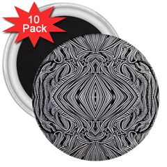 Black And White Pattern 1 3  Magnets (10 Pack)  by 2607694