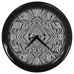 Black And White Pattern 1 Wall Clock (black) by 2607694