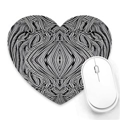 Black And White Pattern 1 Heart Mousepad