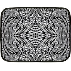 Black And White Pattern 1 Two Sides Fleece Blanket (mini)