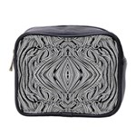 Black And White Pattern 1 Mini Toiletries Bag (Two Sides) Front