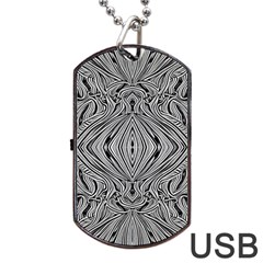 Black And White Pattern 1 Dog Tag Usb Flash (two Sides) by 2607694