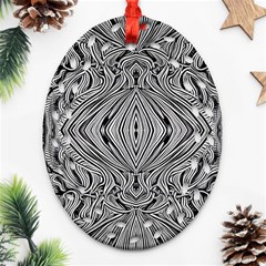 Black And White Pattern 1 Ornament (oval Filigree)