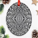 Black And White Pattern 1 Ornament (Oval Filigree) Front