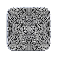 Black And White Pattern 1 Square Metal Box (black)